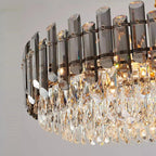 Ruby Three Tier Rounded Crystal Wrapped Chandelier - Lumos Glows136:2000025723 color changeable;200000795:691Smoke grey D80cm