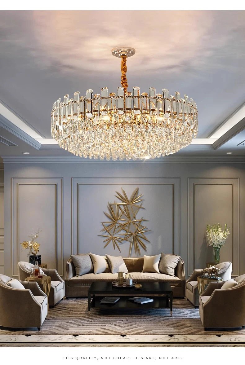 Ruby Three Tier Rounded Crystal Wrapped Chandelier - Lumos Glows136:2000025723 color changeable;200000795:691Smoke grey D80cm