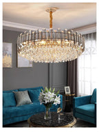 Ruby Three Tier Rounded Crystal Wrapped Chandelier - Lumos Glows136:2000025723 color changeable;200000795:691Smoke grey D80cm