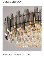 Ruby Three Tier Rounded Crystal Wrapped Chandelier - Lumos Glows136:2000025723 color changeable;200000795:691Smoke grey D80cm