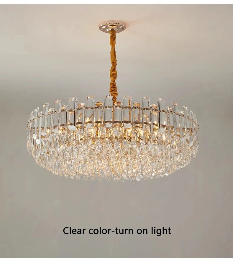 Ruby Three Tier Rounded Crystal Wrapped Chandelier - Lumos Glows136:2000025723 color changeable;200000795:691Smoke grey D80cm