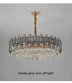 Ruby Three Tier Rounded Crystal Wrapped Chandelier - Lumos Glows136:2000025723 color changeable;200000795:691Smoke grey D80cm