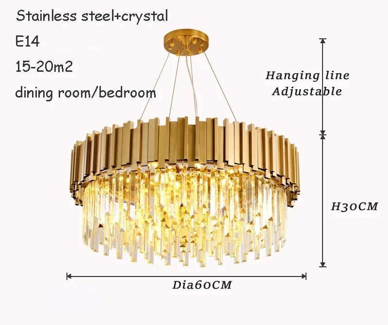 Rylee Gold Edged Crystal And Copper Ring Chandelier - Lumos Glows136:367White light;200000795:1052Hanging 60CM