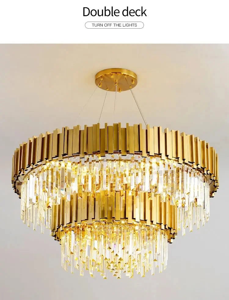 Rylee Gold Edged Crystal And Copper Ring Chandelier - Lumos Glows136:200003939Neutral light;200000795:367Ceiling 30CM