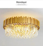 Rylee Gold Edged Crystal And Copper Ring Chandelier - Lumos Glows136:200003939Neutral light;200000795:367Ceiling 30CM