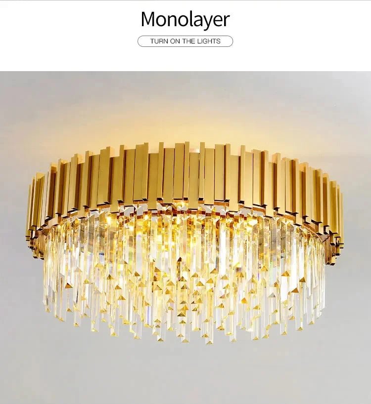 Rylee Gold Edged Crystal And Copper Ring Chandelier - Lumos Glows136:200003939Neutral light;200000795:367Ceiling 30CM