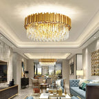 Rylee Gold Edged Crystal And Copper Ring Chandelier - Lumos Glows136:200003939Neutral light;200000795:367Ceiling 30CM