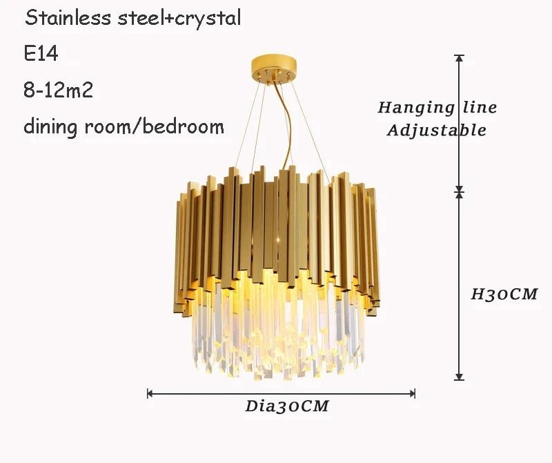 Rylee Gold Edged Crystal And Copper Ring Chandelier - Lumos Glows136:367White light;200000795:691Hanging 30CM
