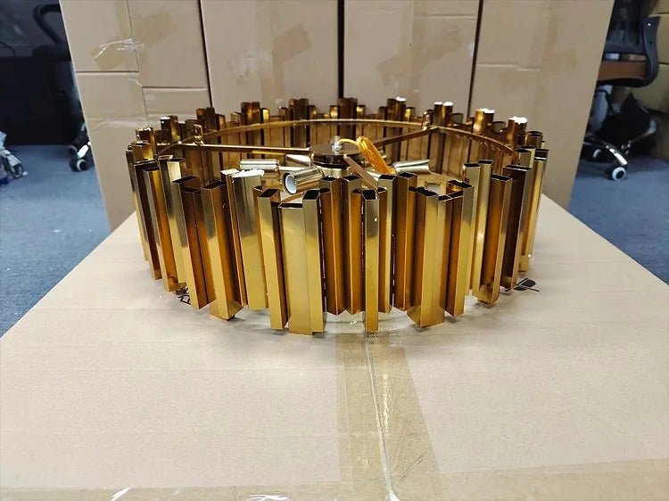 Rylee Gold Edged Crystal And Copper Ring Chandelier - Lumos Glows136:200003939Neutral light;200000795:367Ceiling 30CM