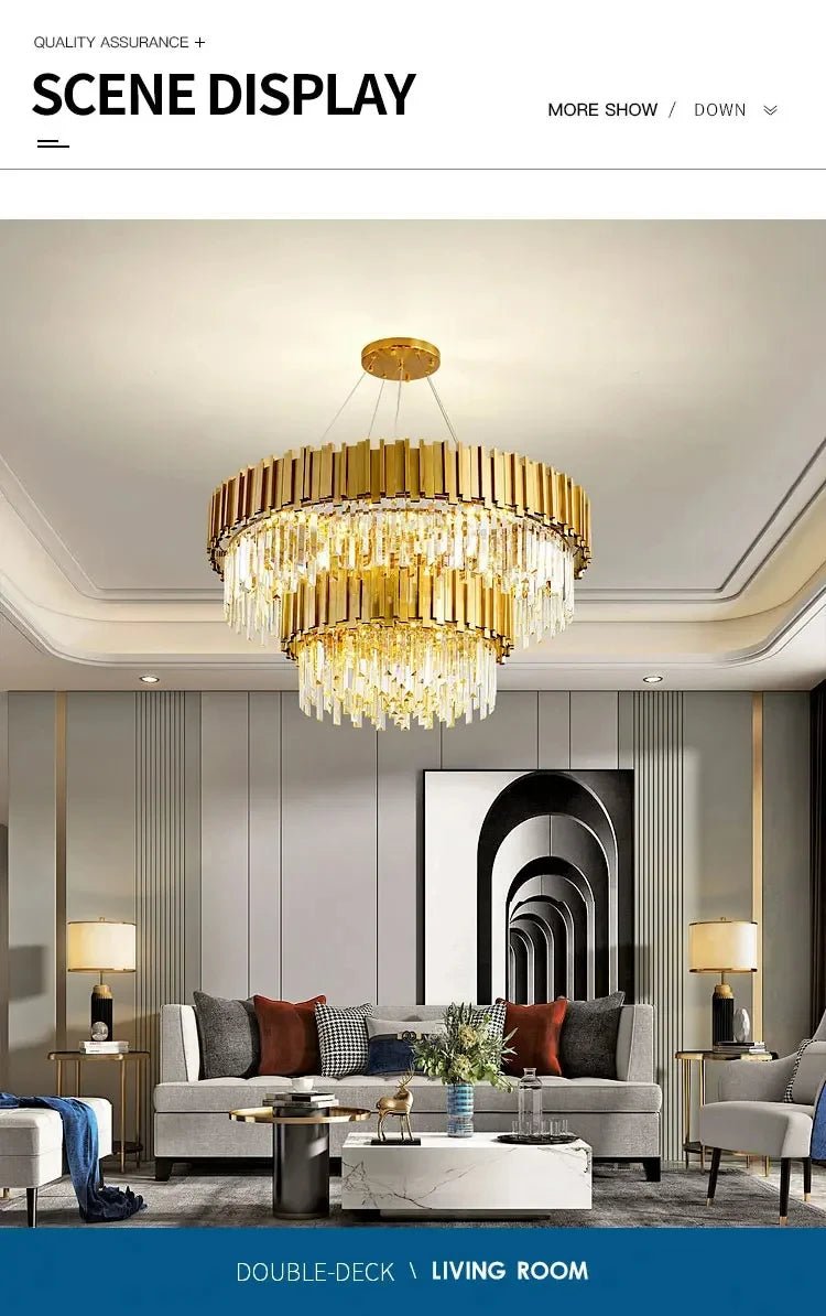 Rylee Gold Edged Crystal And Copper Ring Chandelier - Lumos Glows136:200003939Neutral light;200000795:367Ceiling 30CM