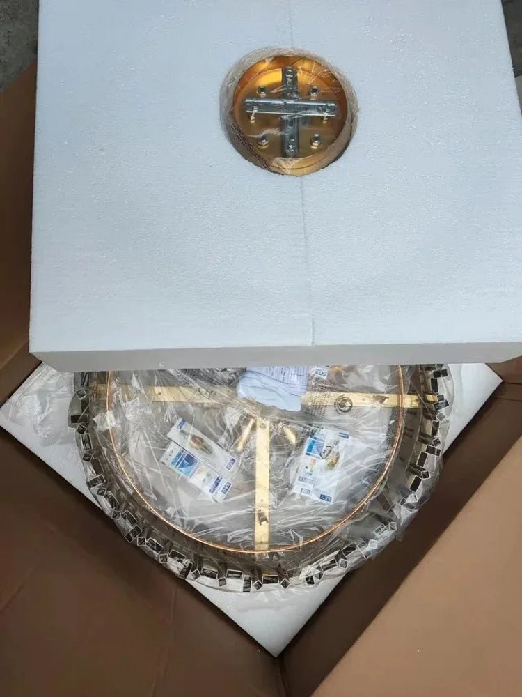 Rylee Gold Edged Crystal And Copper Ring Chandelier - Lumos Glows136:200003939Neutral light;200000795:367Ceiling 30CM