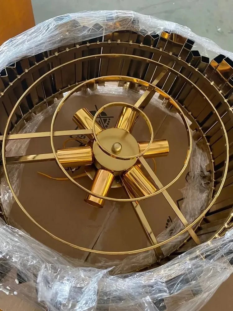 Rylee Gold Edged Crystal And Copper Ring Chandelier - Lumos Glows136:200003939Neutral light;200000795:367Ceiling 30CM