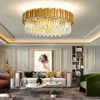 Rylee Gold Edged Crystal And Copper Ring Chandelier - Lumos Glows136:200003939Neutral light;200000795:367Ceiling 30CM