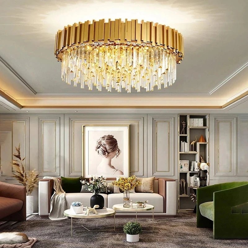Rylee Gold Edged Crystal And Copper Ring Chandelier - Lumos Glows136:200003939Neutral light;200000795:367Ceiling 30CM