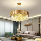 Rylee Gold Edged Crystal And Copper Ring Chandelier - Lumos Glows136:200003939Neutral light;200000795:367Ceiling 30CM