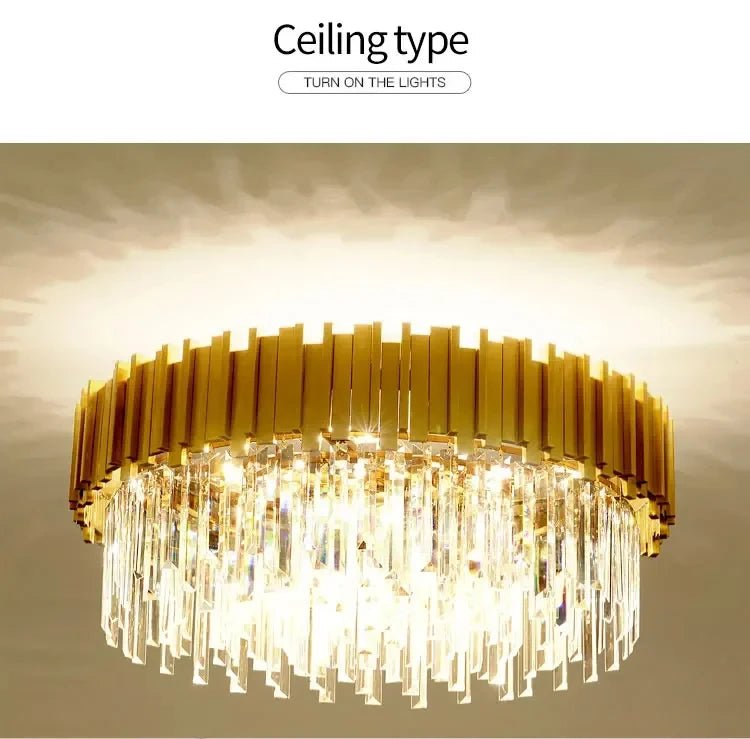 Rylee Gold Edged Crystal And Copper Ring Chandelier - Lumos Glows136:200003939Neutral light;200000795:367Ceiling 30CM