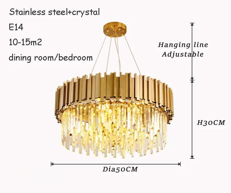 Rylee Gold Edged Crystal And Copper Ring Chandelier - Lumos Glows136:367White light;200000795:366Hanging 50CM