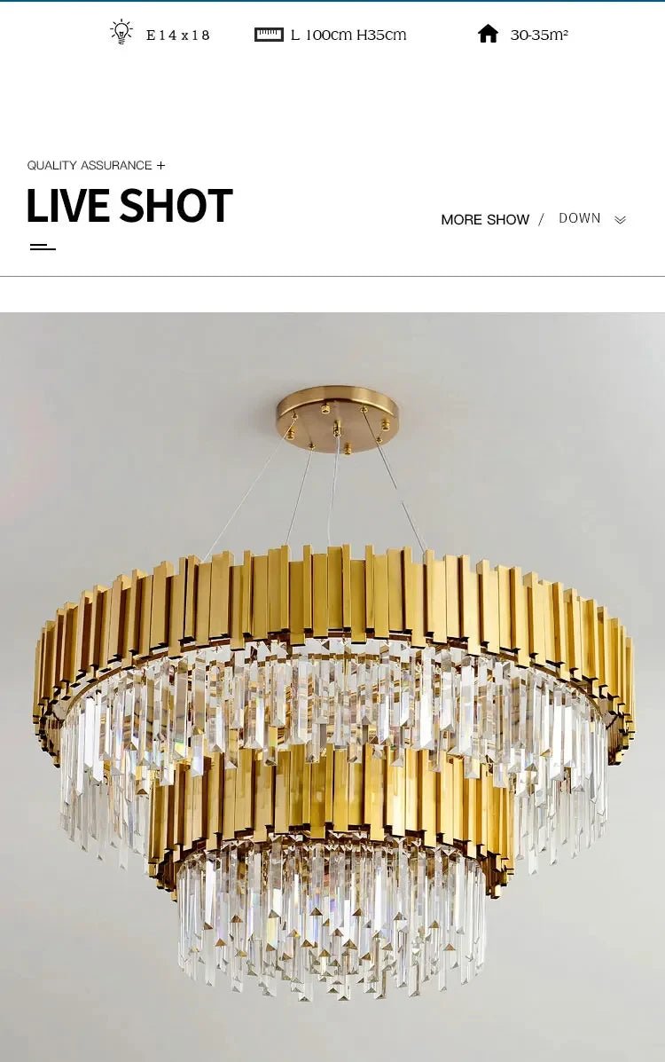 Rylee Gold Edged Crystal And Copper Ring Chandelier - Lumos Glows136:200003939Neutral light;200000795:367Ceiling 30CM