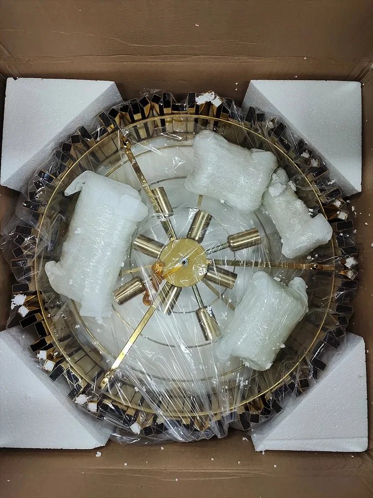 Rylee Gold Edged Crystal And Copper Ring Chandelier - Lumos Glows136:200003939Neutral light;200000795:367Ceiling 30CM