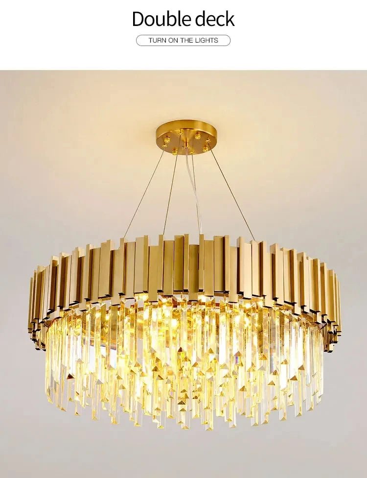 Rylee Gold Edged Crystal And Copper Ring Chandelier - Lumos Glows136:200003939Neutral light;200000795:367Ceiling 30CM
