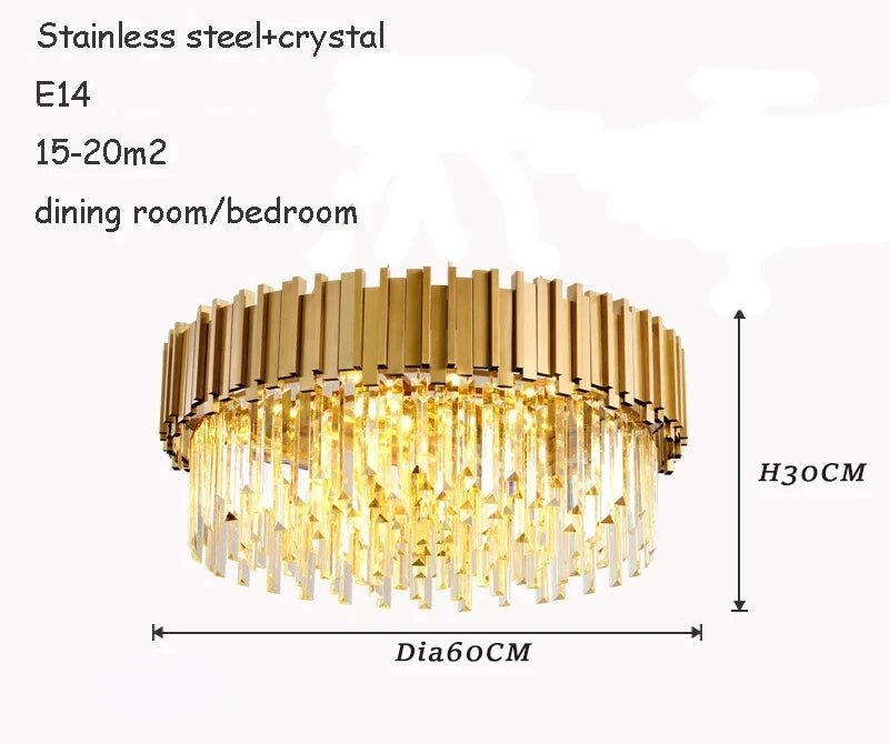 Rylee Gold Edged Crystal And Copper Ring Chandelier - Lumos Glows136:200003938Warm light;200000795:10Ceiling 60CM
