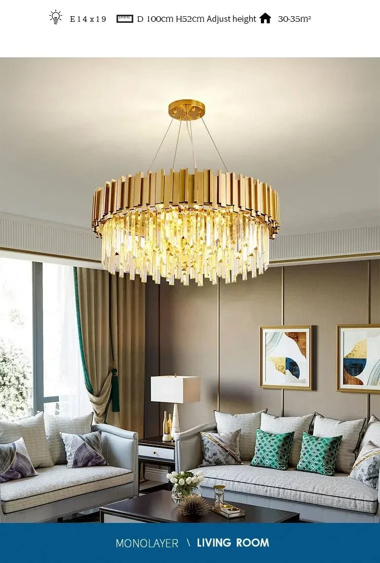 Rylee Gold Edged Crystal And Copper Ring Chandelier - Lumos Glows136:200003939Neutral light;200000795:367Ceiling 30CM