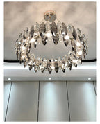 Zoey Crystal & Copper Bar Chandelier - Modern Flush Mount Light - Lumos Glows136:2000061533 Colors 130cm-Long