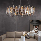 Zoey Crystal & Copper Bar Chandelier - Modern Flush Mount Light - Lumos Glows136:2000061533 Colors cm-Long