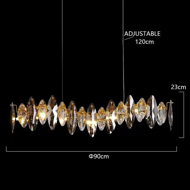 Zoey Crystal & Copper Bar Chandelier - Modern Flush Mount Light - Lumos Glows136:200003938Warm white 90cm-Long