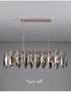 Zoey Crystal & Copper Bar Chandelier - Modern Flush Mount Light - Lumos Glows136:2000061533 Colors 130cm-Long