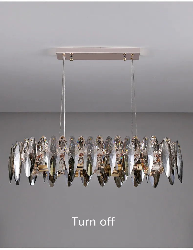 Zoey Crystal & Copper Bar Chandelier - Modern Flush Mount Light - Lumos Glows136:2000061533 Colors 130cm-Long
