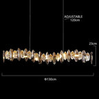 Zoey Crystal & Copper Bar Chandelier - Modern Flush Mount Light - Lumos Glows136:2000061533 Colors 130cm-Long